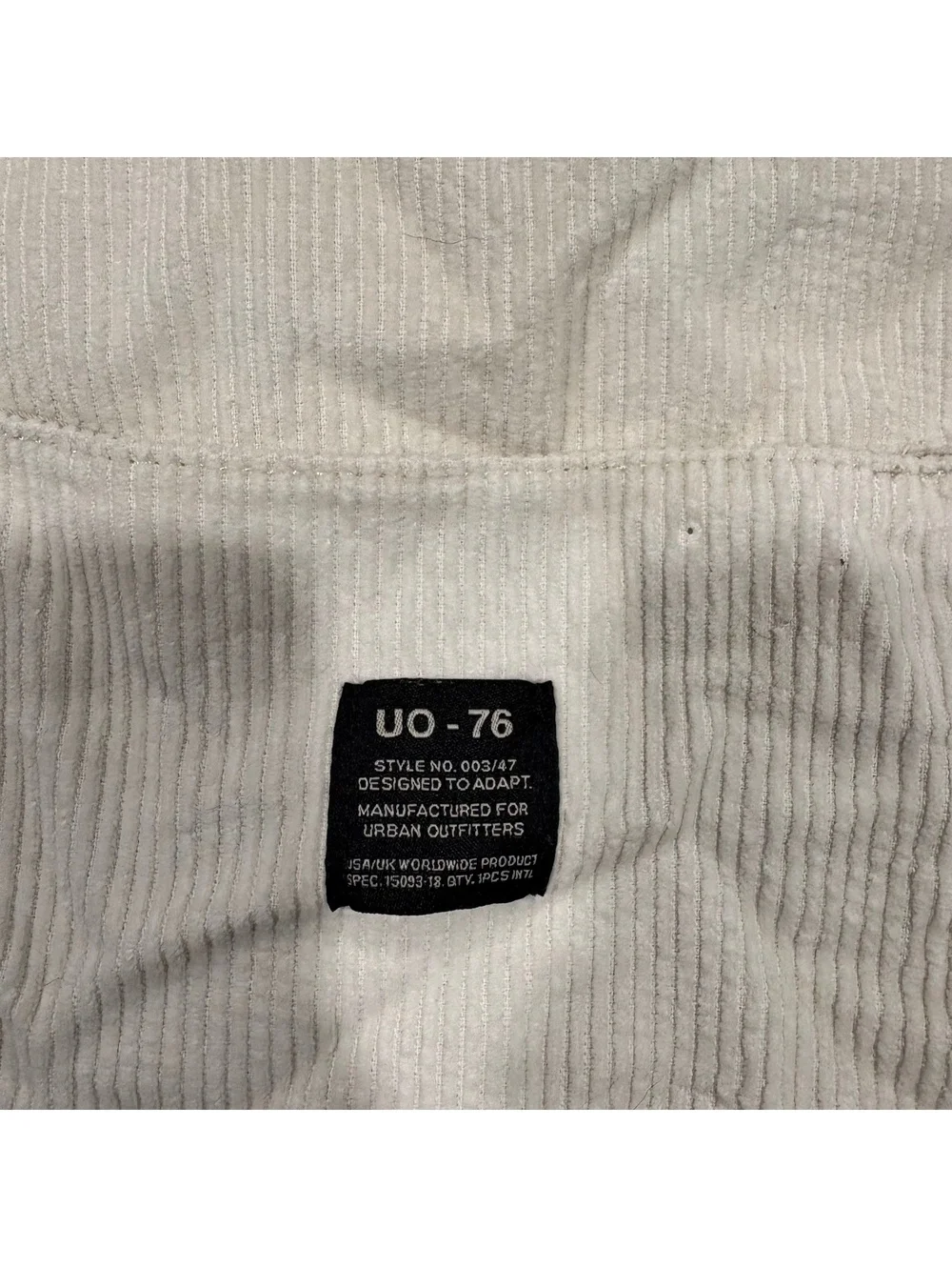 Urban Outfitters UO-76 Corduroy Tote Bag Women Cream Cotton Polyester Lining